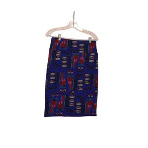 LULAROE Pull-On Straight Midi Polyester Colorful Pattern Texture Skirt S